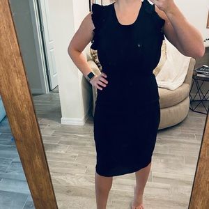 Michael Kors Ruffled Stretch Crepe Sheath Dress